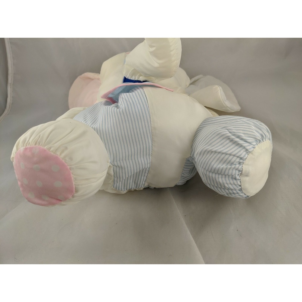 White Elephant Rattle Plush Nylon 12 Inch Stuffed Animal Toy - Picture 7 of 8